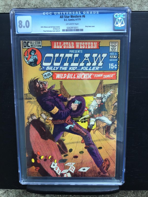 All Star Western 6 CGC 8.0 Off White Pages