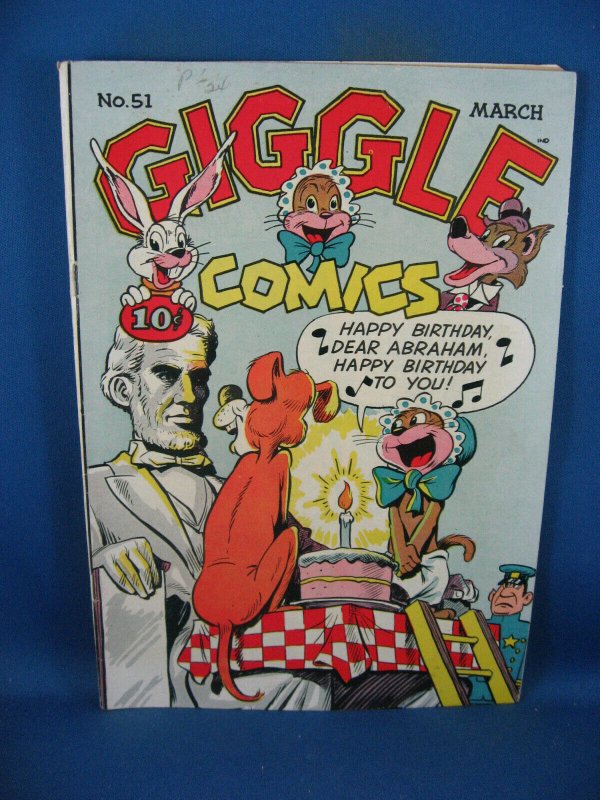 GIGGLE COMICS 51 F+  BLACK CARICATURES LINCOLN CVR 1948