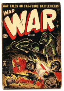 War Comics #11 1952- Atlas Golden Age- BRUTAL Flame Thrower cover! 