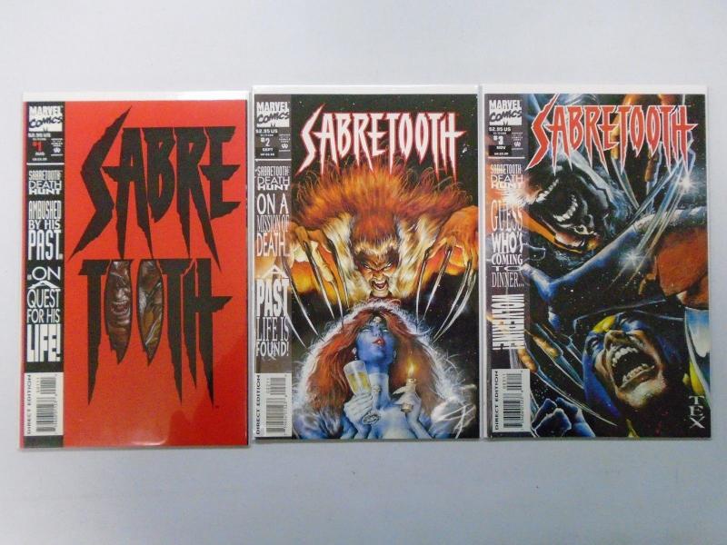 Sabretooth (1993 1st Series) Run:#1-3, 8.0/VF - 1993