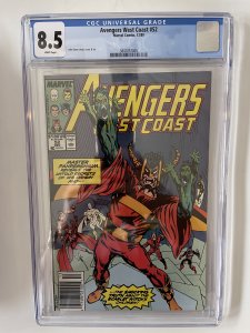 AVENGERS WEST COAST #52 - CGC 8.5 - White Pages  (1989)