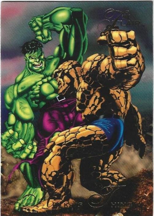 1994 Flair Marvel Card #7 Hulk vs Thing