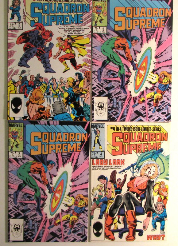 1985 Squadron Supreme Lot of 4 #2, 3 x2, 4 Marvel 1st Series Comic Books