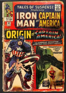 Tales Of Suspense #63 FA/GD 1.5 Origin of Captain America! Iron Man