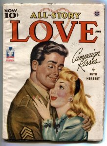 All-Story Love Pulp June 1944- Campaign Kisses