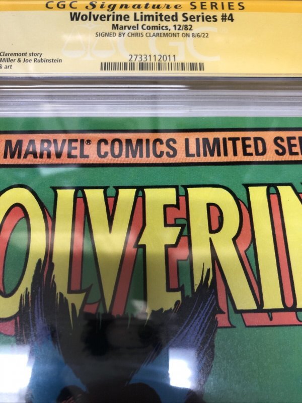 Wolverine Limited Series (1982) # 4 (CGC 9.6 SS) Signed Chris Claremont • Marvel