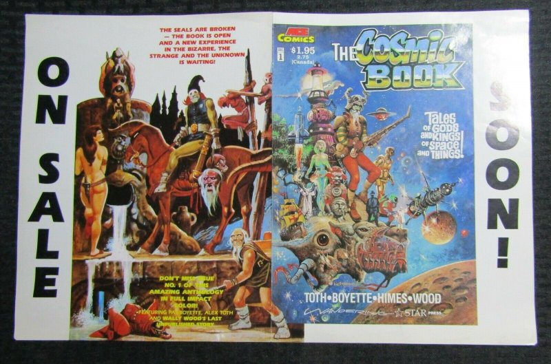 1988 THE COSMIC BOOK 17x11 Promo Poster FN- 5.5 Ace Comics / Toth Wood Boyette