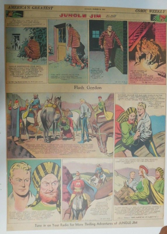 Flash Gordon Sunday by Alex Raymond from 3/21/1943 Large Full Page Size !