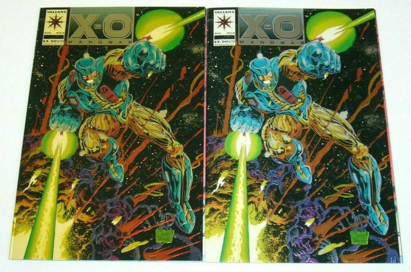 X-O Manowar #0 VF/NM + rare ivory variant - Valiant Comics 1993 set lot