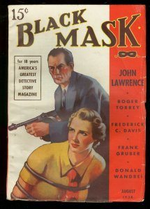 BLACK MASK DETECTIVE STORIES AUG '38 WILD COVER PULP FN