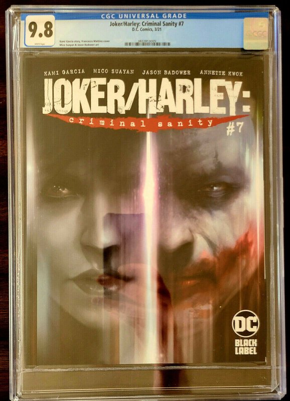 Joker Harley Criminal Sanity #7 Francesco Mattina Cover DC Comics 2021 CGC 9.8