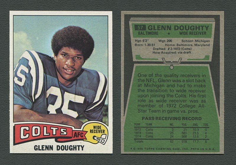 1975 Topps Football /  Glenn Doughty #57  /  MINT