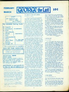 George Fanzine #10 1972- Newsletter format reviews- Rare VG 