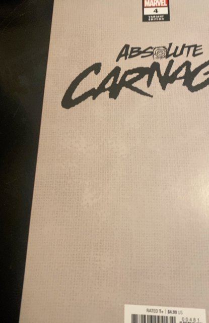 ABSOLUTE CARNAGE #4 1:100 RYAN STEGMAN VIRGIN VARIANT VF/NM MARVEL COMICS 2019