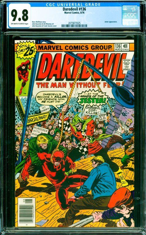 Daredevil #136 CGC Graded 9.8 Jester appearance.