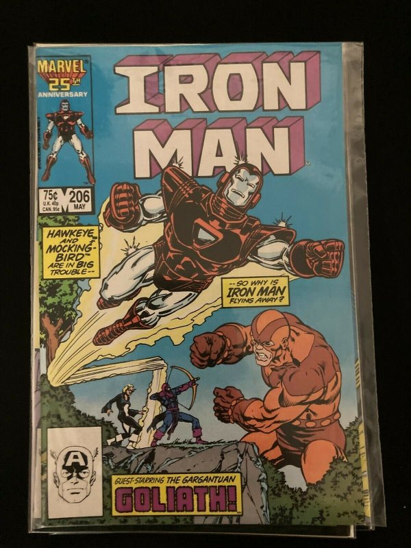 IRON MAN(VF/NM)TONY STARK,HAWKEYE,A.I.M,MADAME MASQUE ISSUES #204-206 1986