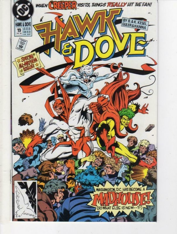 HAWK & DOVE #19, VF/NM, Kesel, 1989 1990, DC Comics, Creeper, more in store