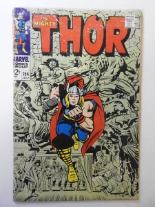 Thor #154 (1968) GD Condition moisture damage, mold, rust on staples