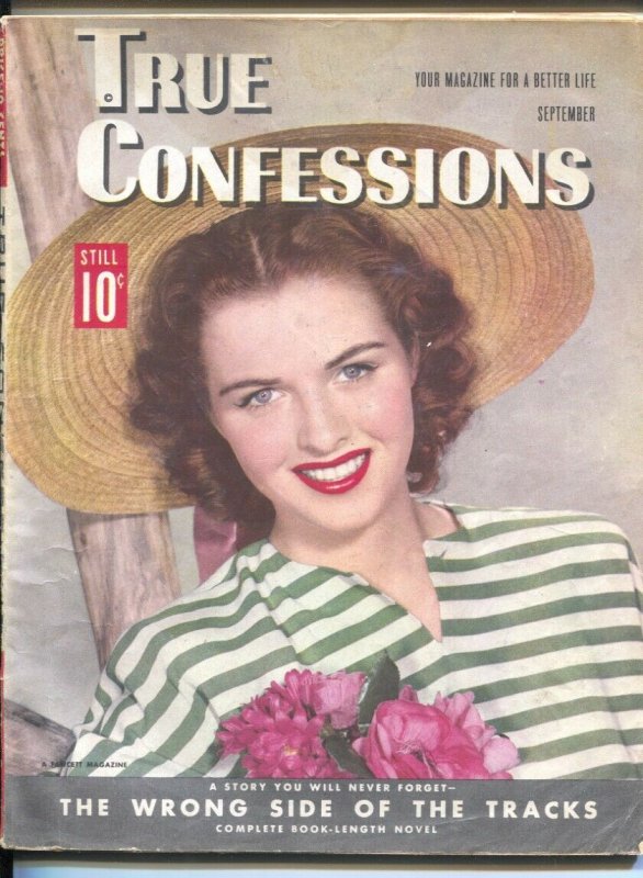 True Confessions 9/1945-pin-up girl photo cover-exploitation-spicy pulp thril...