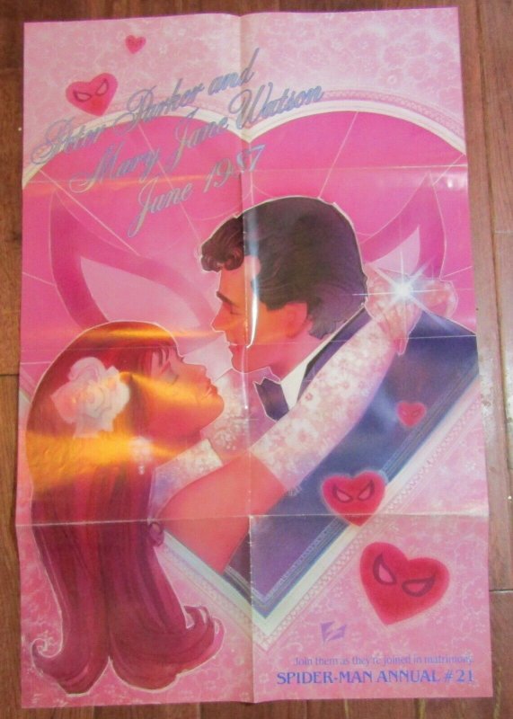 1987 SPIDER-MAN Annual #21 Wedding 22x34 Promo Store Poster FN+ 6.5 