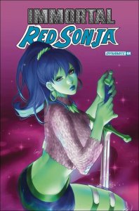 Immortal Red Sonja #4M VF/NM ; Dynamite | Leirix Li FOC Ultraviolet