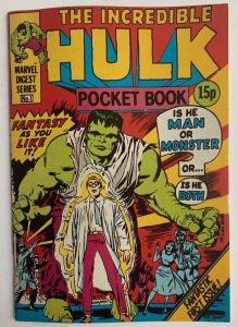 (1980) THE INCREDIBLE HULK POCKET BOOK #1 UK Digest Comic! Rare!