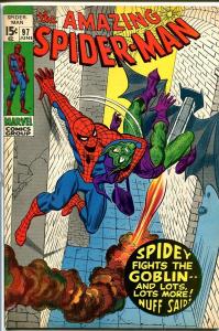 AMAZING SPIDER-MAN #97 1971-GREEN GOBLIN-MARVEL--ROMITA FN/VF