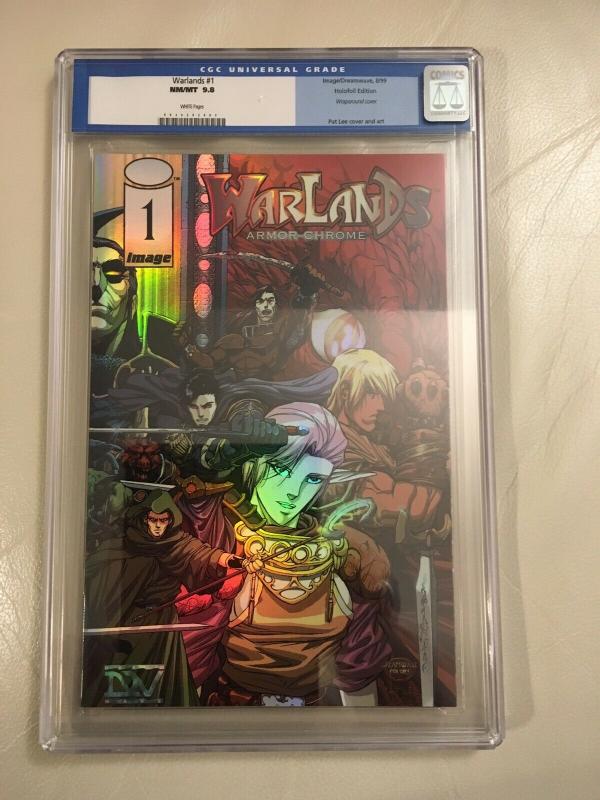 WARLANDS 1 CGC 9.8 WHITE PGS RARE HOLOFOIL EDITION WRAPAROUND COVER IMAGE COMICS