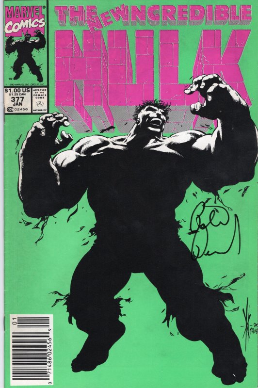 Incredible Hulk #377 Signed by Peter David