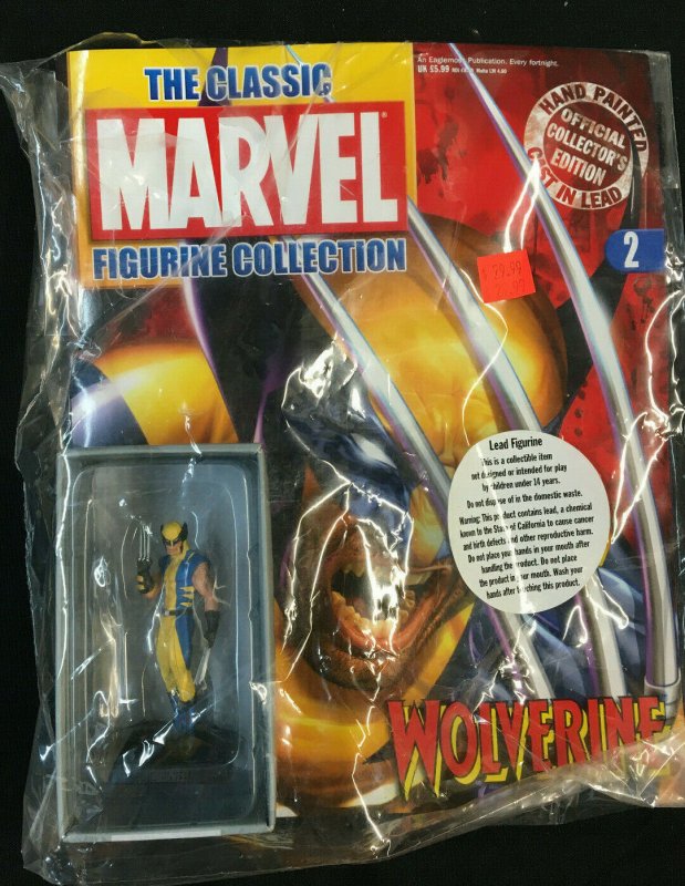 CLASSIC MARVEL FIGURINE COLLECTION WOLVERINE LEAD FIGURE MINT + MAGAZINE