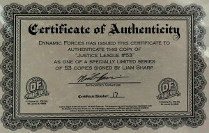 ?~DC~JUSICE LEAGUE #53~?~DEATH METAL~SIGNED by LIAM SHARP~?~COA #17/53~?