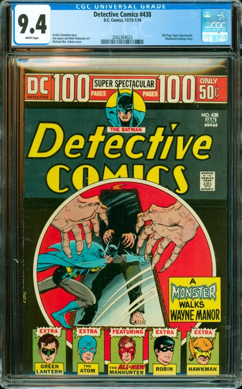 Detective Comics #438 CGC Graded 9.4 100 Page Super Spectacular. Manhunter ba...