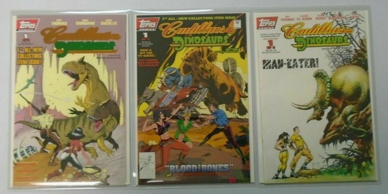 Cadillacks and Dinosaurs 3 different #1 NM (1994 Topps)