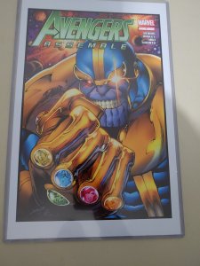 AVENGERS ASSEMBLE #7 PRINT SIGNED BY MARK BAGLEY W/COA