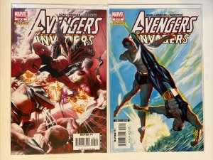 Avengers Invaders #1-12  Complete Series Alex Ross Art- NAMOR, IRONMAN, SPIDEY 