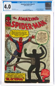 The Amazing Spider-Man #3 (Marvel, 1963) CGC VG 4.0 Off-white pages. Origin a...
