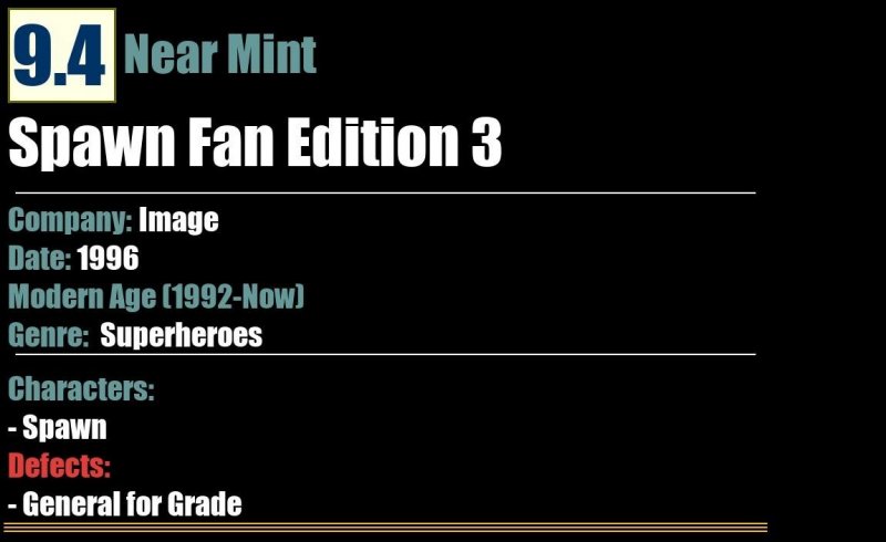 Spawn Fan Edition 3 (1996) NM 9.4 Image comic