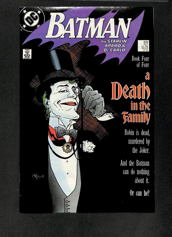 Batman #429 Death in the Family! Joker Cover!