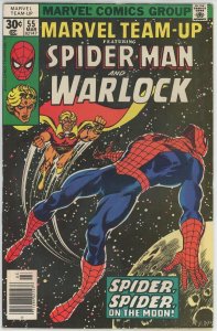 Marvel Team Up #55 (1972) - 4.0 VG *Spider Man/Warlock* 1st Gardener & Time Gem 