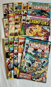 Champions #3 through 17, LOT price 1975 - 1977 Ghost Rider Black Widow Hercules!