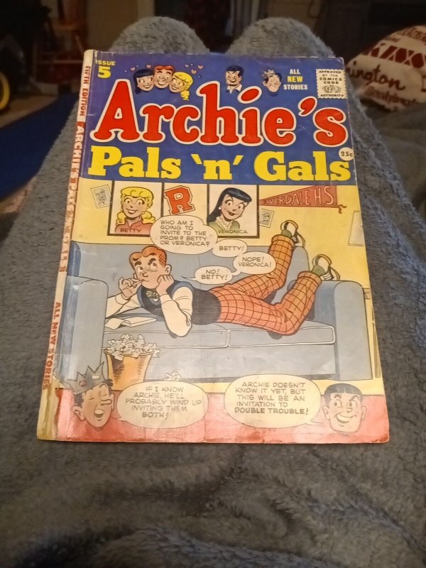 Archie's Pals 'n' Gals #5 Betty; Veronica Silver Age Mlj Comics 1957 Teen Humor