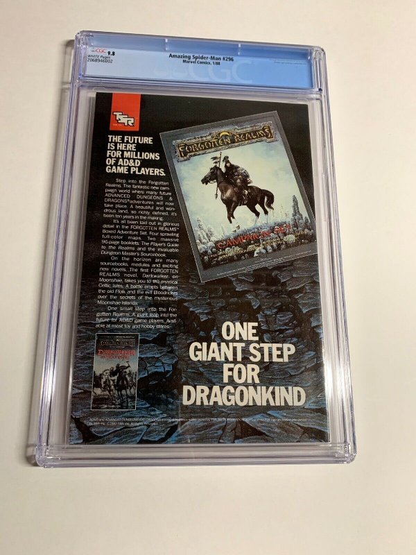 Amazing Spider-man 296 Cgc 9.8 White Pages Marvel 