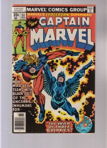 Captain Marvel #53 - Gil Kane Cover Art. Black Bolt App. (7.0) 1977