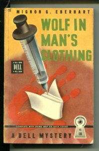 WOLF IN MAN'S CLOTHING -# 136-MIGNON G EBERHART-DELL MAPBACK-NEEDLE COVER-vg