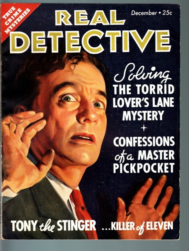 REAL DETECTIVE-1935 DEC-PULP TRUE CRIME-ORIENTAL OPIUM SMUGGLERS-LIE DETECT VF 