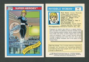 1990 Marvel Comics Card  #43 (Invisible Woman)  NM-MT