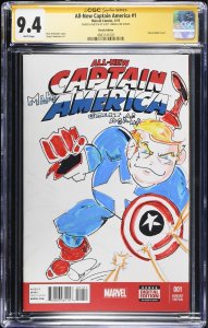 All New Captain America (2015) # 1 (CGC 9.4 SS) Sketch Scott Lobdell * Trump