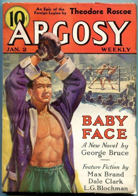 Argosy Pulp January 2 1937- Max Brand- George Bruce- Boxing cover FN
