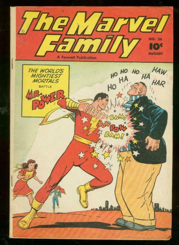 MARVEL FAMILY #26 1948-MR POWER-FAWCETT COMICS-WHITE PG FN- 