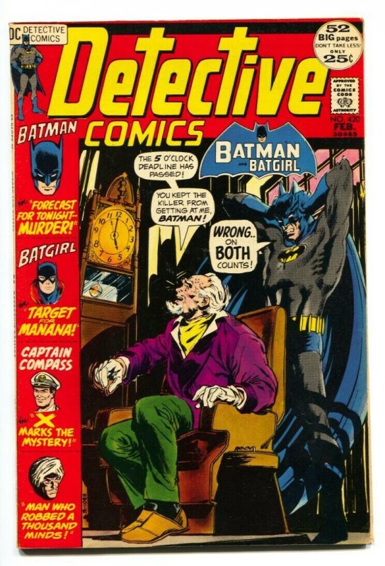 DETECTIVE COMICS #420 1972- BATMAN BATGIRL-comic book FN